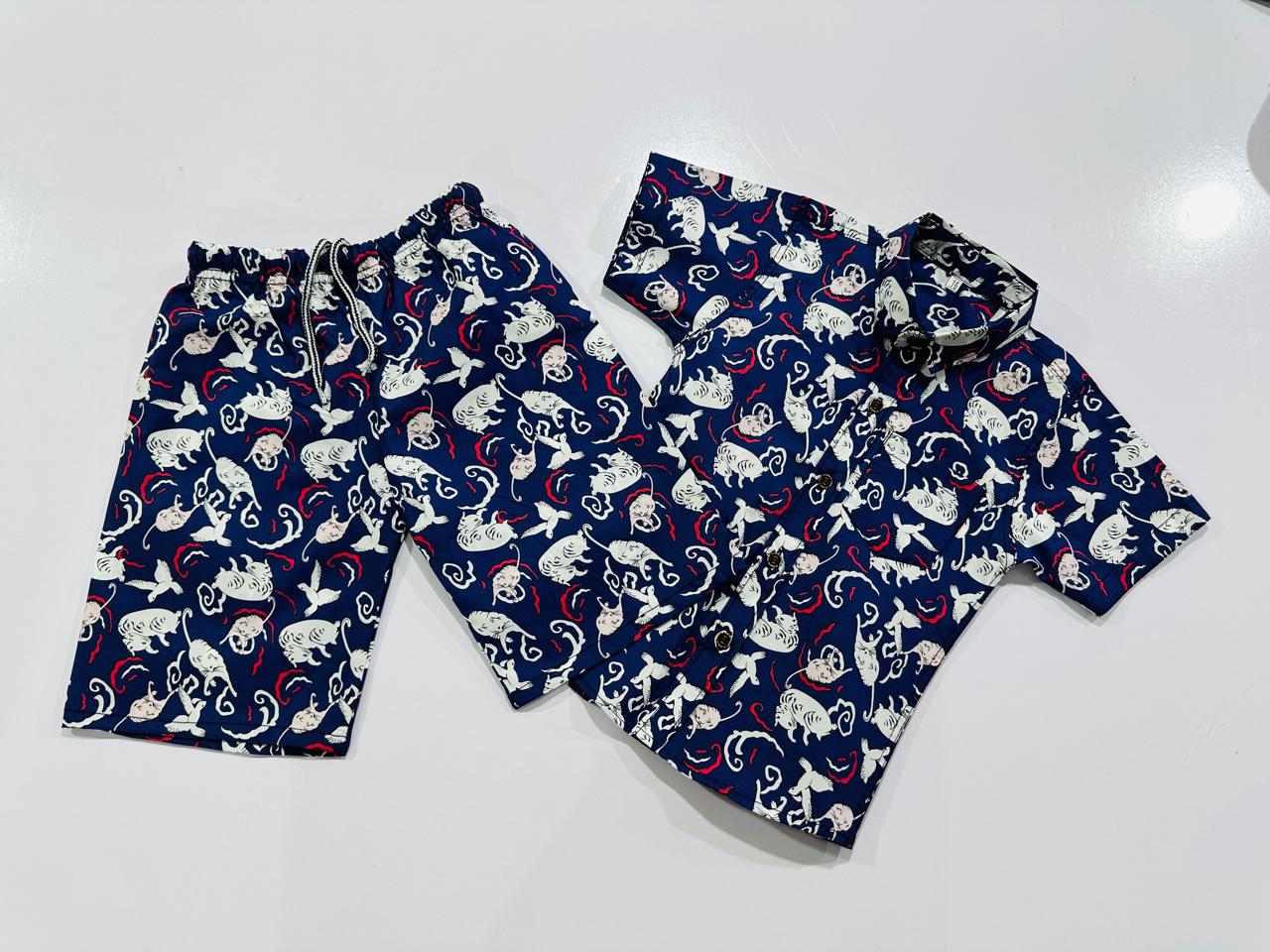 Half sleeve shirt with short for kids. Best gift for summer
