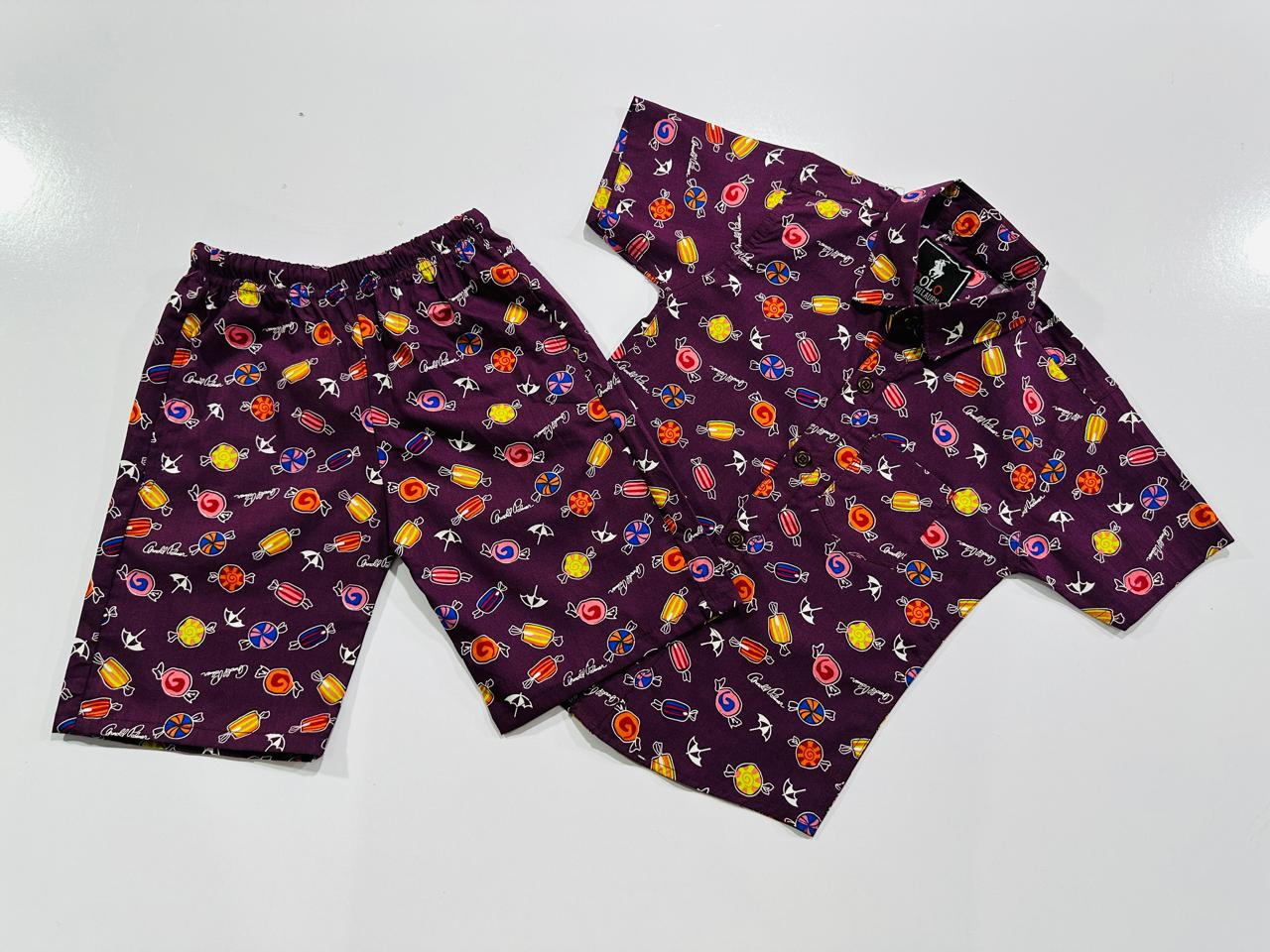 Half sleeve shirt with short for kids. Best gift for summer