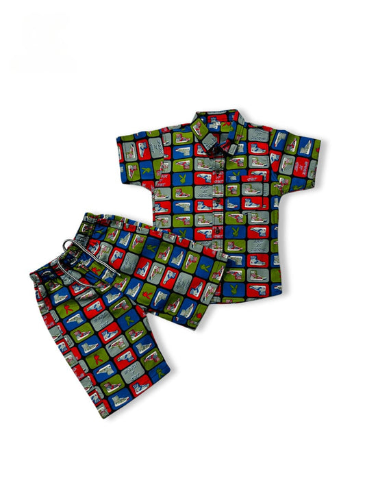Half sleeve shirt with short for kids. Best gift for summer