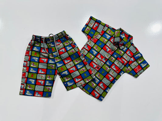 Half sleeve shirt with short for kids. Summer's best gift