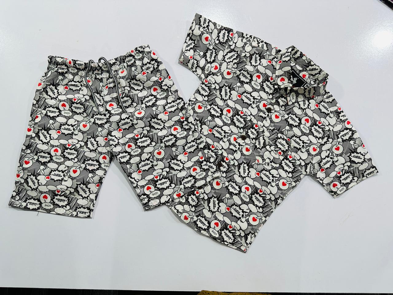 Half sleeve shirt with short for kids. Best gift for summer